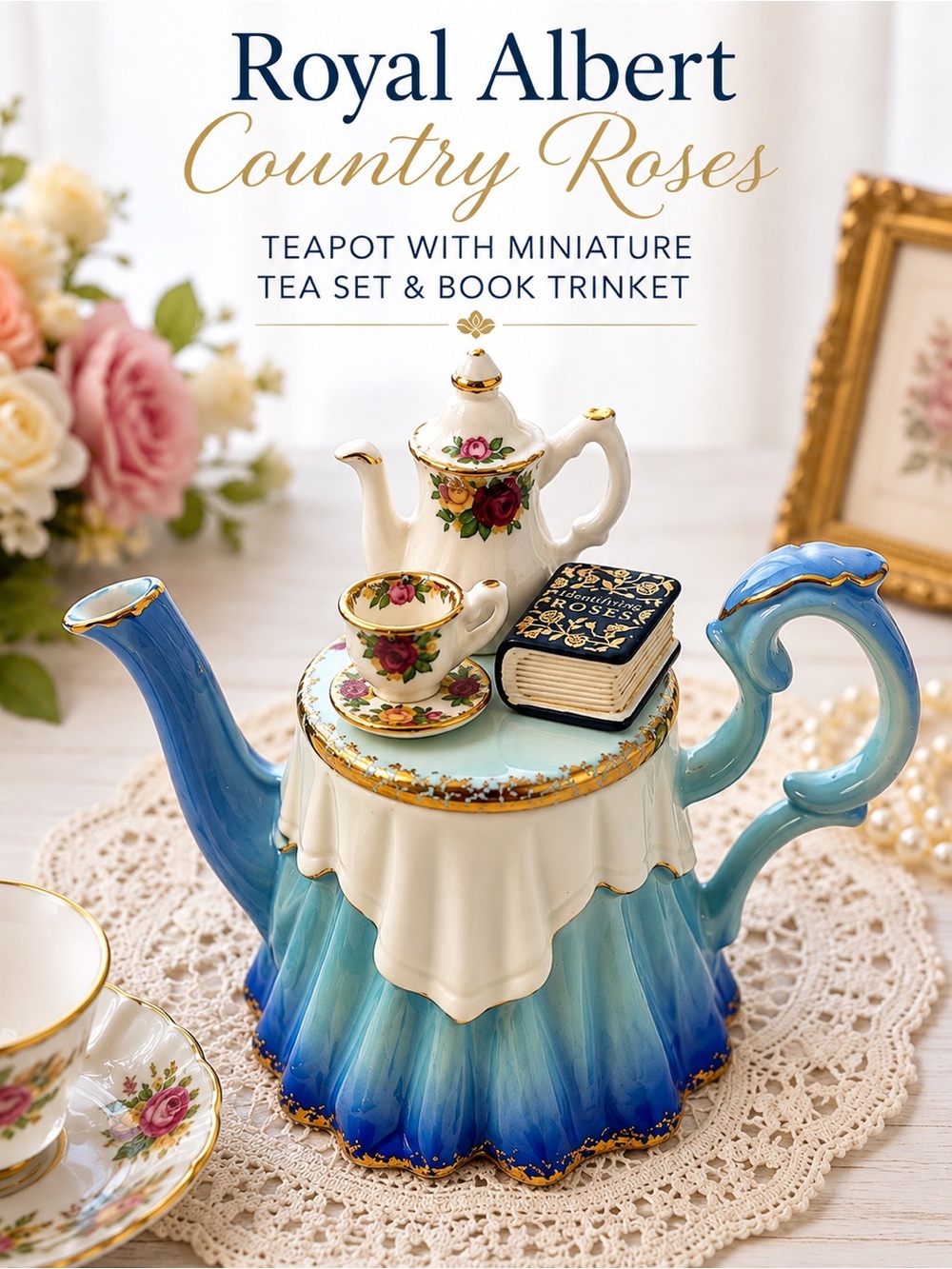 Royal Albert Teapot, Old Country Roses | Vintage Teapot | Novelty Teapot | Rare